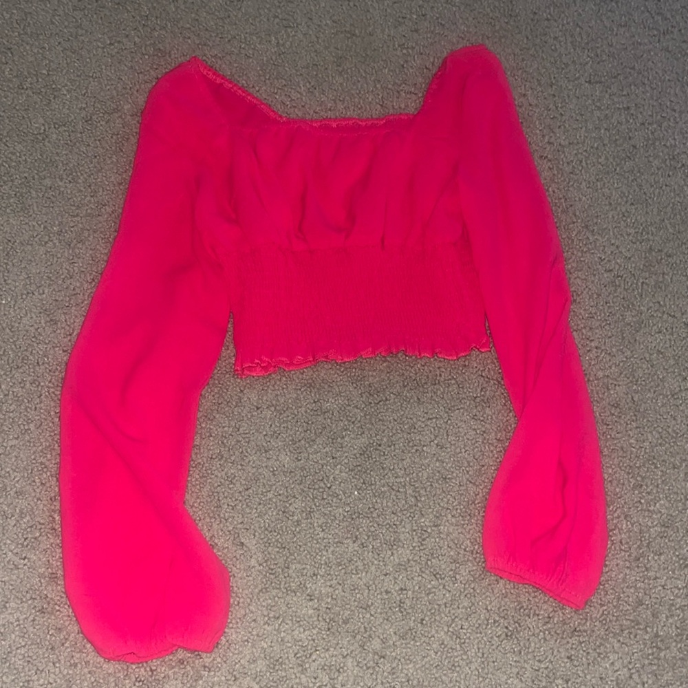 long sleeve pink top from shein